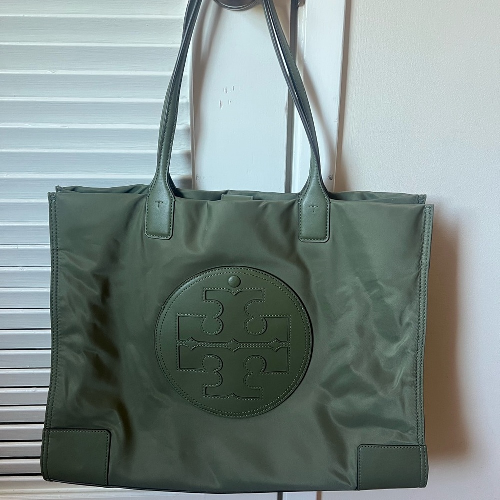 Tory Burch Green Tote Bag